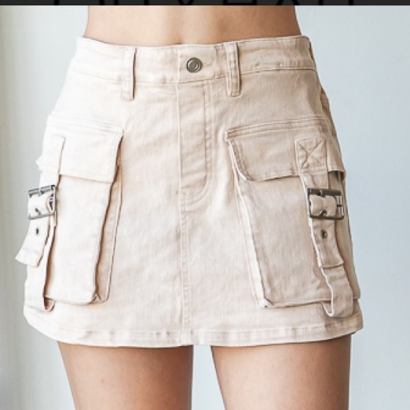 Oli & Hali 💜 337 Oli and Hali Mineral Wash Cargo Skort Shorts Relaxed Fit SRC - Picture 3 of 7